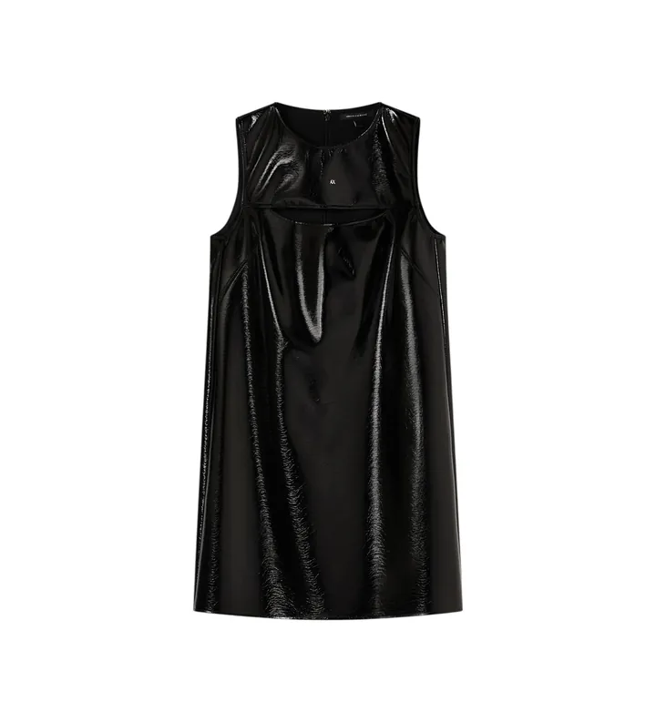 A|X Armani Exchange para mujer. XW001812AF18859UC001 Vestido Crewneck negro (3XL), Casual, Fiesta, Viscosa, Sin mangas / Tirantes