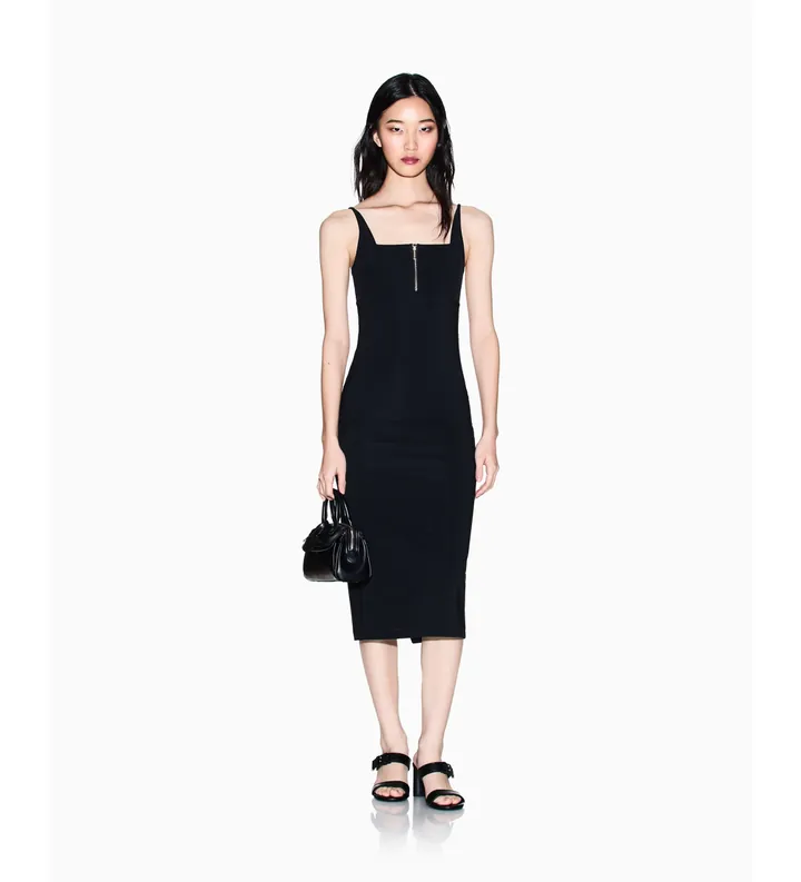 A|X Armani Exchange para mujer. XW002056AF21295UC001 Vestido Bodycon negro (L), Casual, Poliamida, Sin mangas / Tirantes