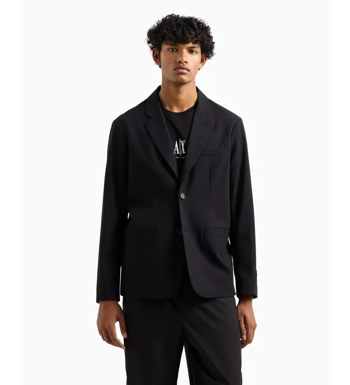 A|X Armani Exchange para hombre. XM000345AF10897UC001 Americana Single negro (38), Casual, Poliéster