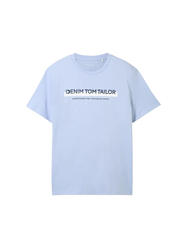 TOM TAILOR DENIM Camiseta  azul claro / azul oscuro / blanco