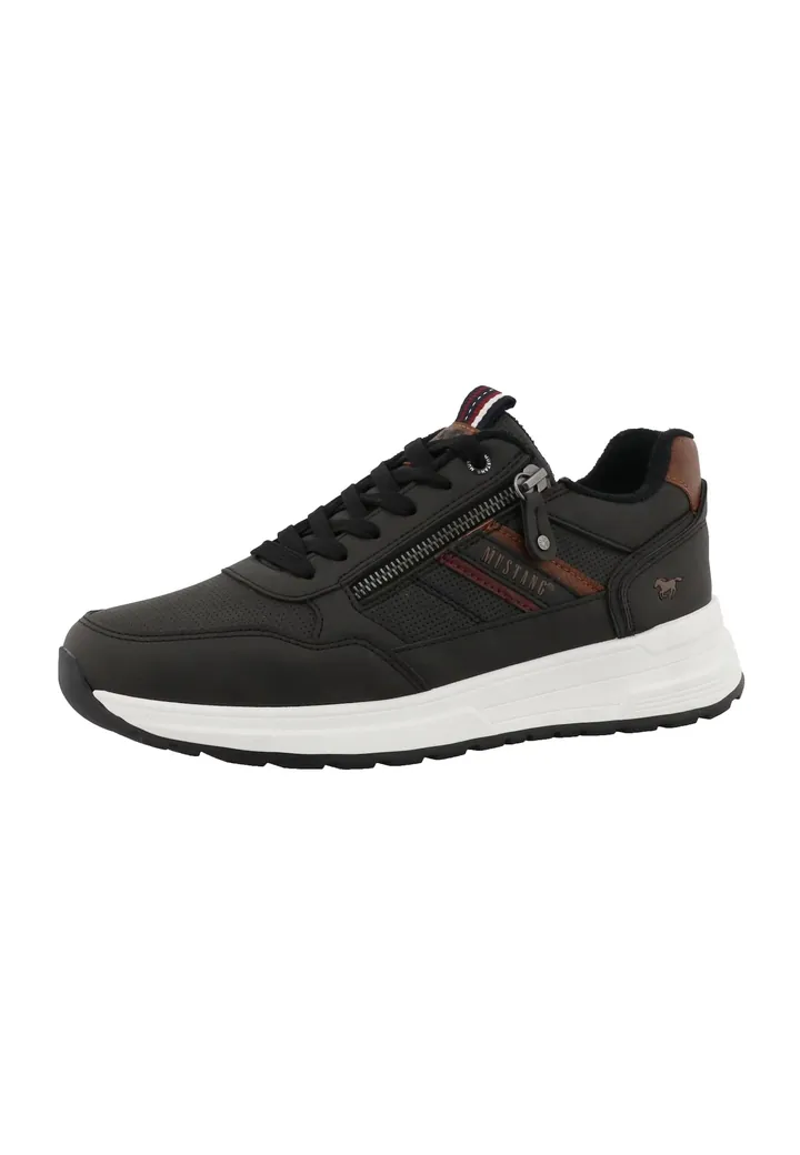 MUSTANG Zapatillas deportivas bajas 'Luciano' umbra / rojo oscuro / negro