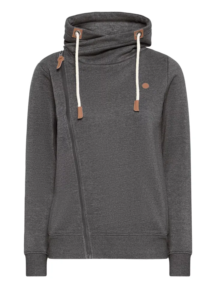 Oxmo Sudadera con cremallera 'Mille' brocado / gris oscuro