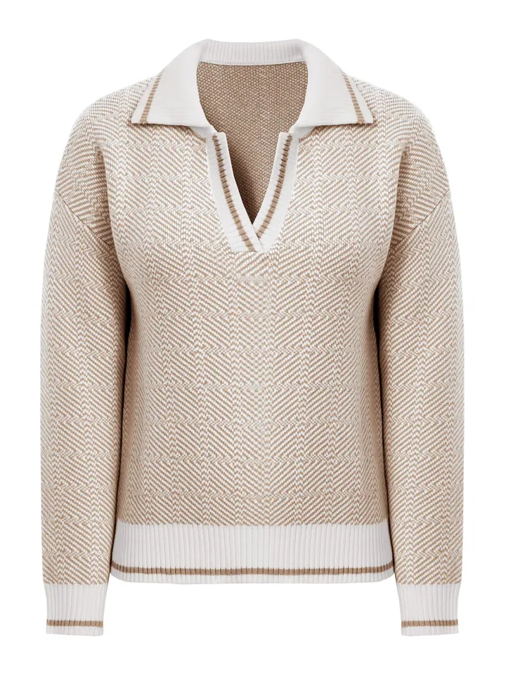 Imily Bela Jersey  beige / blanco