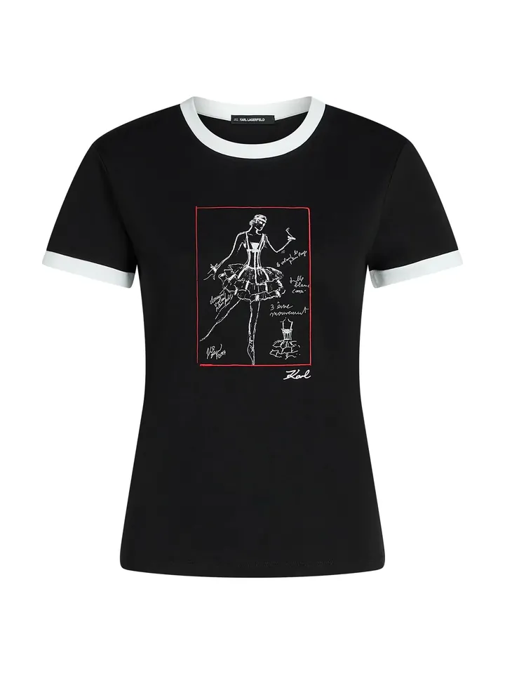 Karl Lagerfeld Camiseta 'Le Ballet' rojo / negro / blanco