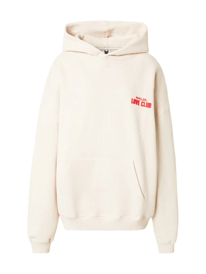 Karo Kauer Sudadera 'Love Club'  crema / rojo