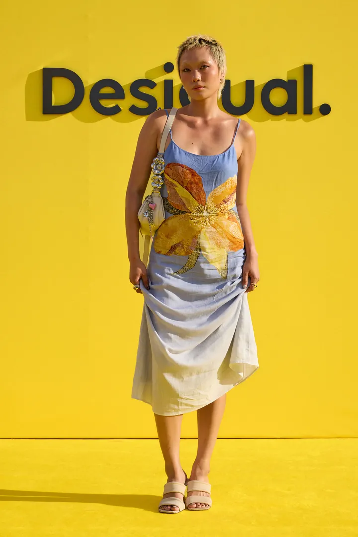 Desigual, Vestido Largo Estampado, Mujer, Viscosa, Azul, L