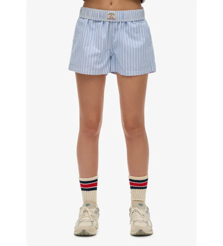 Superdry para mujer. W7110476A Shorts Stripe Elastic azul (M), Casual, Algodón