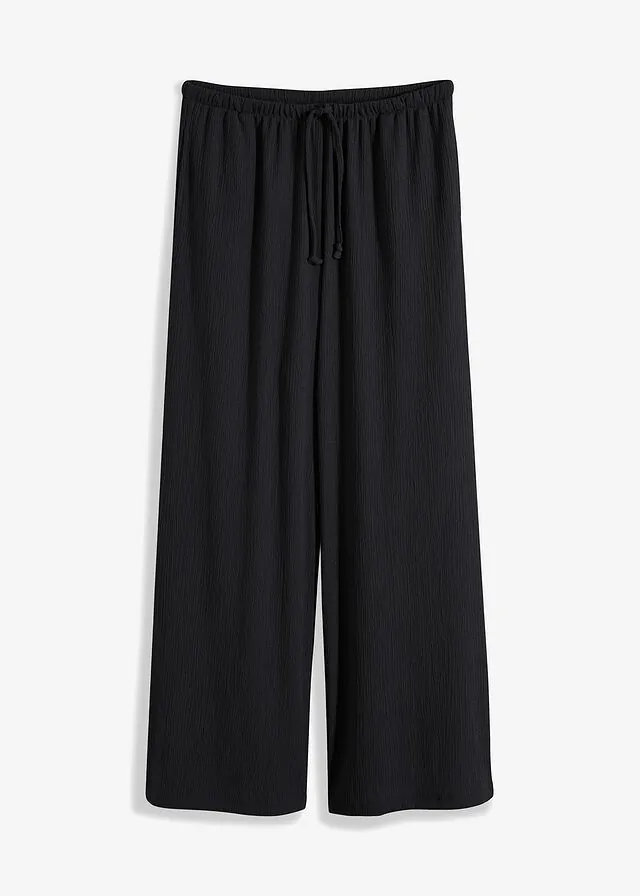 Pantalón ancho con estructura crepé