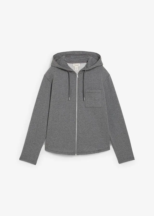 Chaqueta de chándal de mezcla de algodón con capucha