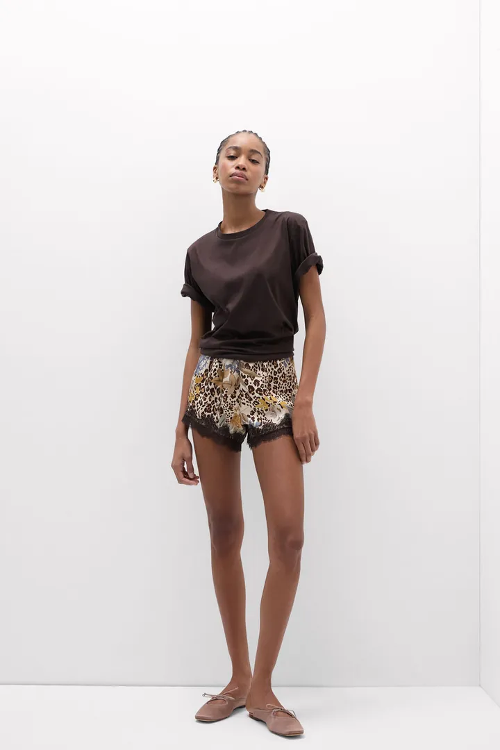 Intimissimi Shorts de Raso de Viscosa Estampado Animal Simply Iconic Mujer Impreso Tamaño L