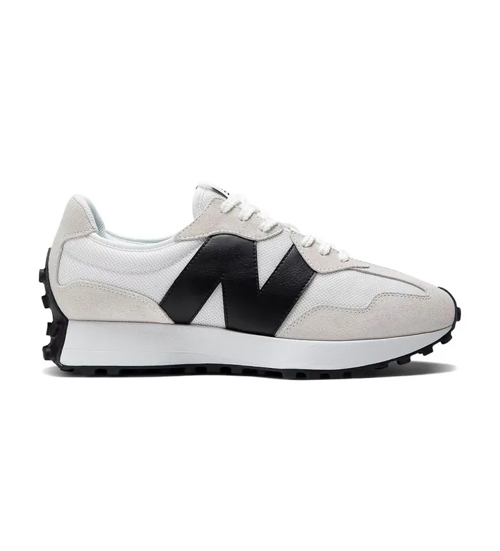 New Balance para hombre. MS327V1 Zapatillas de piel 327 gris (40), Blanco, Plano, Cordones, Casual
