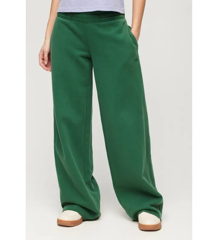 Superdry para mujer. W7010931A Pantalón Jogger recto con efecto lavado verde (L), Casual, Algodón