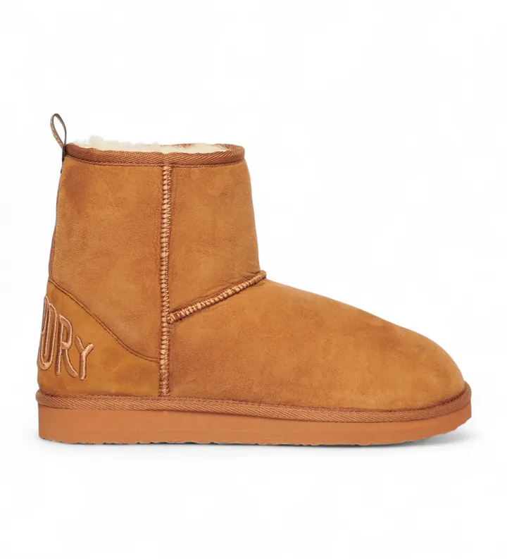 Superdry para mujer. WF210078A Botines de ante y sherpa marrón (36/37), Plano, Ninguno, Casual