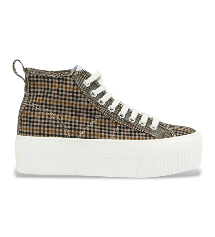 NO NAME para mujer. KNSEWL0 Zapatillas Iron marrón (37), Tela, 3 a 5cm, Cordones, Casual