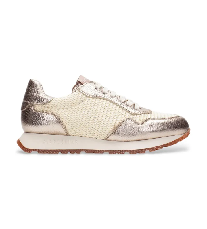 Hispanitas para mujer. RHV254045 Zapatillas de Piel Kansas beige (37), Plano, Cordones, Casual