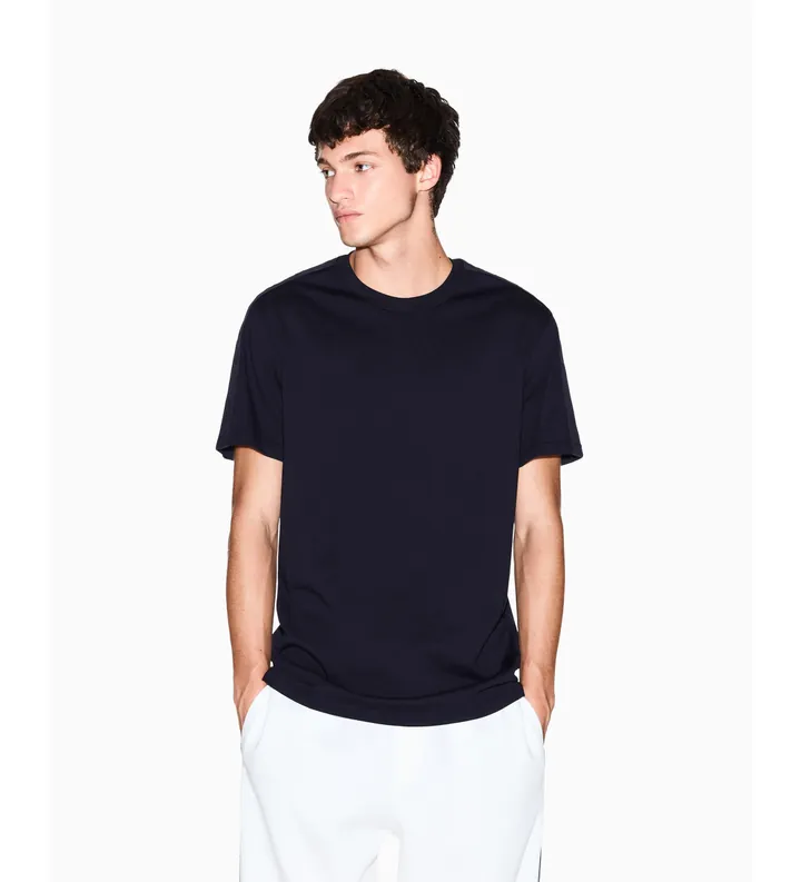A|X Armani Exchange para hombre. XM001283AF10361UB101 Camiseta Regular Lisa (L), Casual, Algodón, Manga corta, Marino