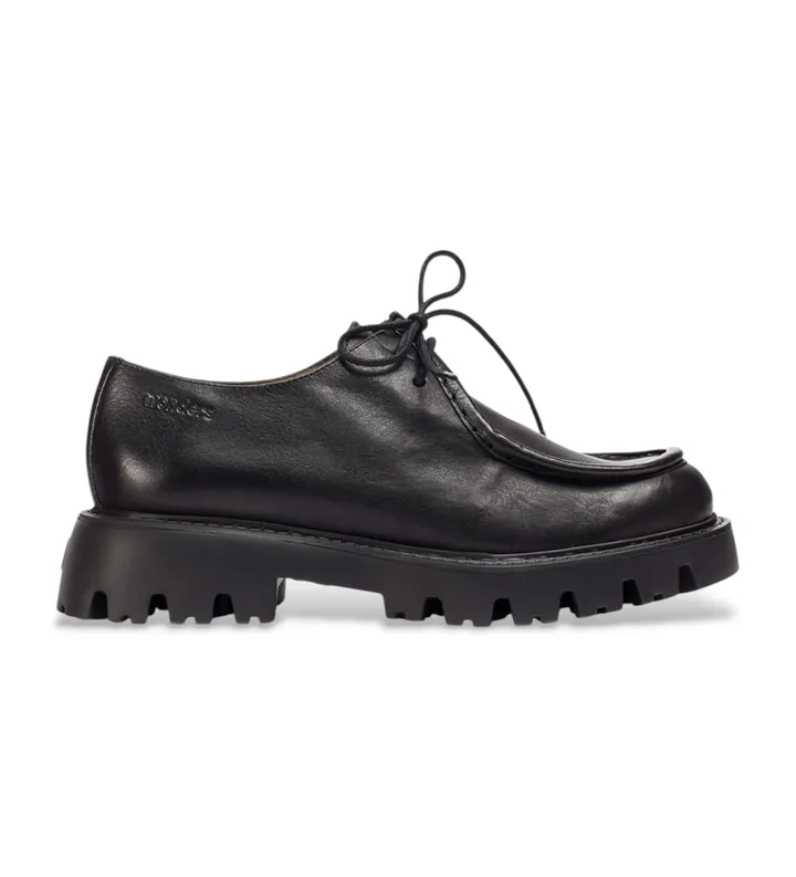 Wonders para mujer. C-7514 Mocasines de piel Goodfly negro (36), Plano, Cordones, Casual