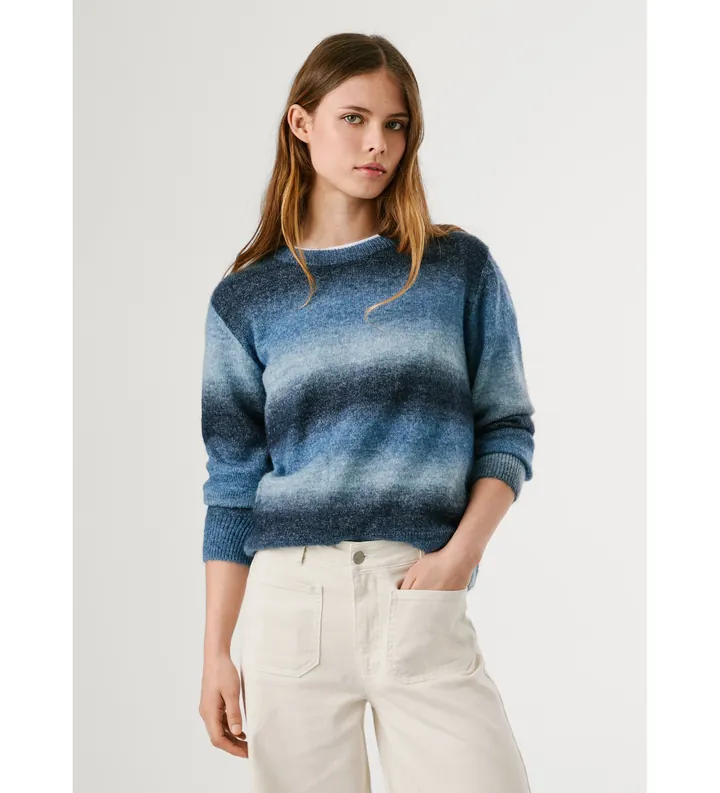 Pepe Jeans para mujer. PL7000060 Jersey Colombe Crew azul (L), Casual, Algodón