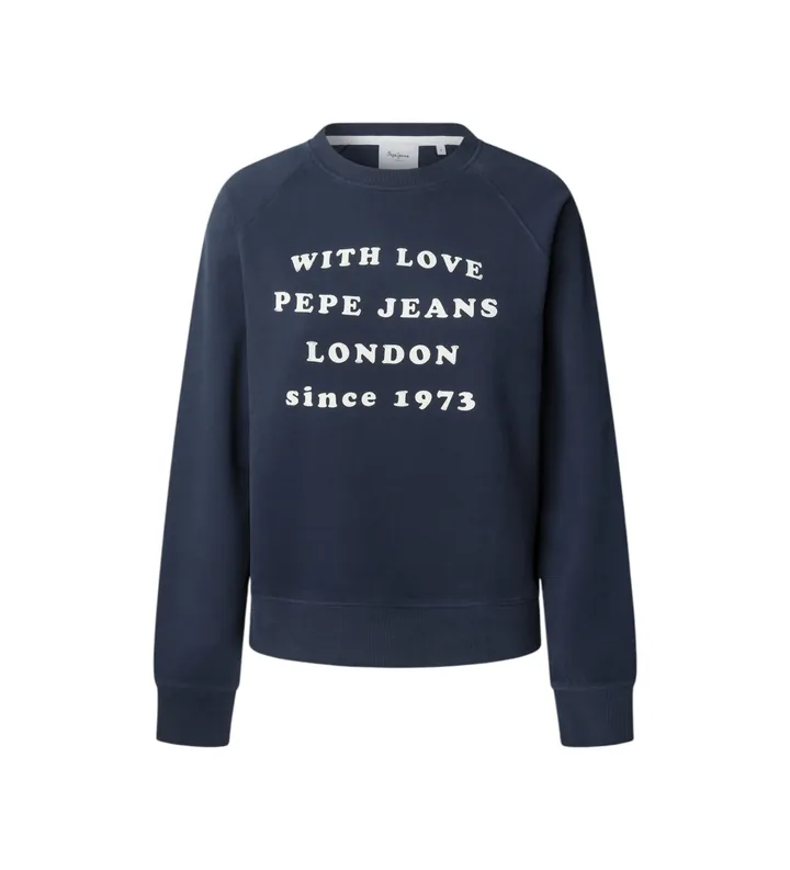 Pepe Jeans para mujer. PL5800011 Sudadera Bel marino (S), Casual, Algodón