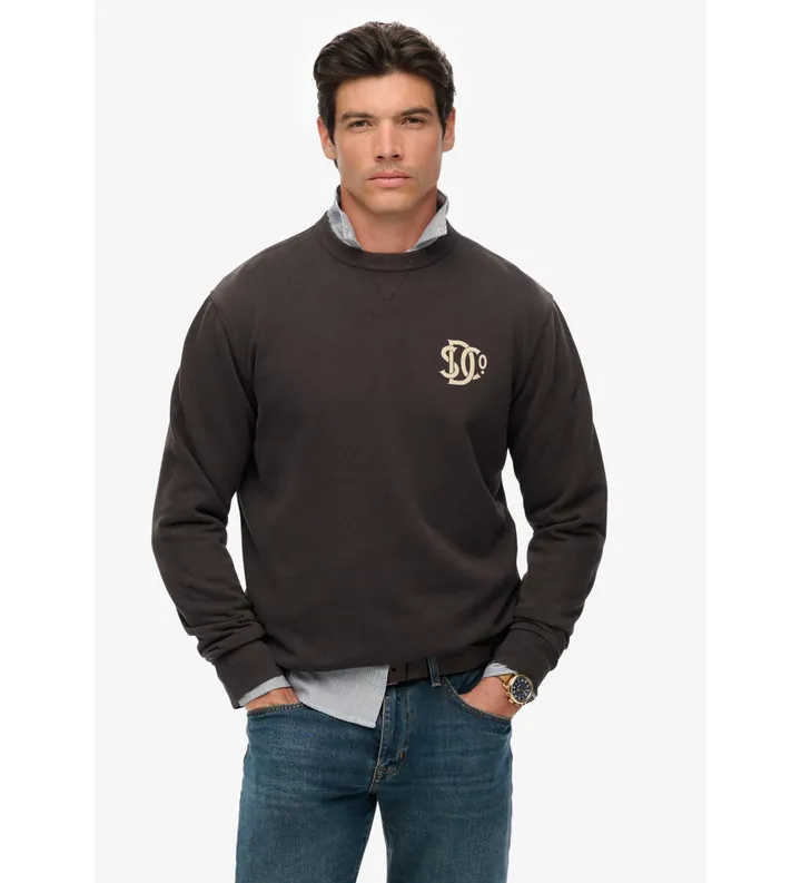 Superdry para hombre. M2014305A Sudadera Merchant Graphic negro (L), Casual, Algodón