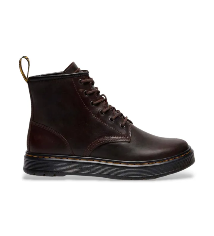 Dr Martens para hombre. 41681200 Botines de Piel Brookline Chukka marrón oscuro (41), Plano, Cordones, Casual