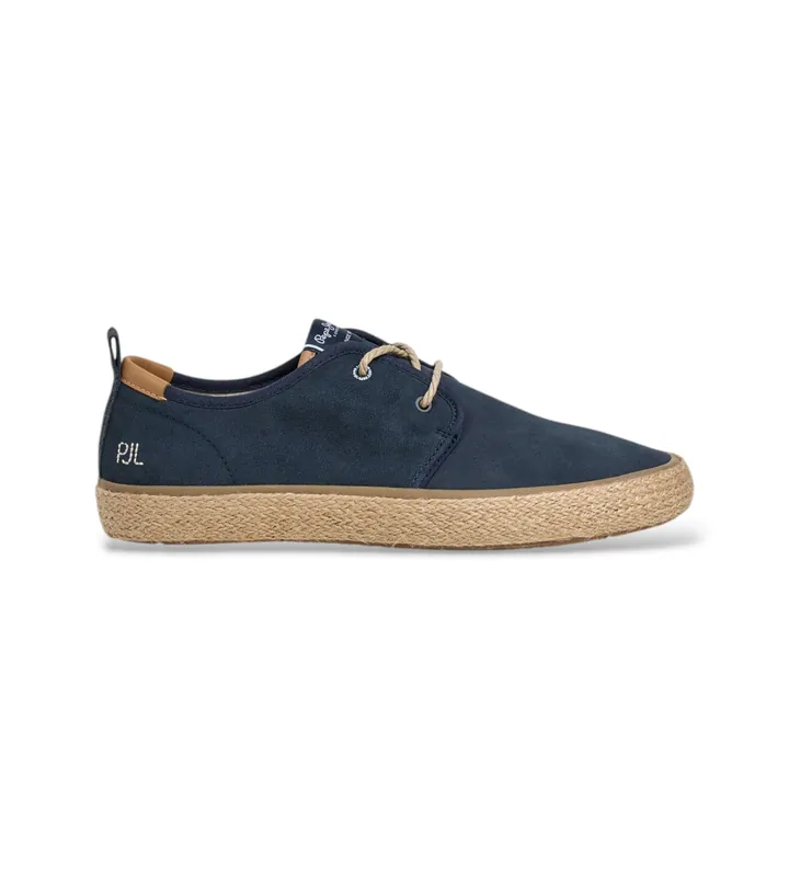 Pepe Jeans para hombre. PMS100007 Alpargatas Port Casual marino (42), Azul, Tela, Plano, Cordones