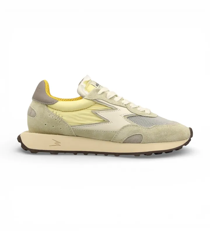 MOA Concept para mujer. HY240 Zapatillas Hype amarillo verdoso (36), 3 a 5cm, Cordones, Casual