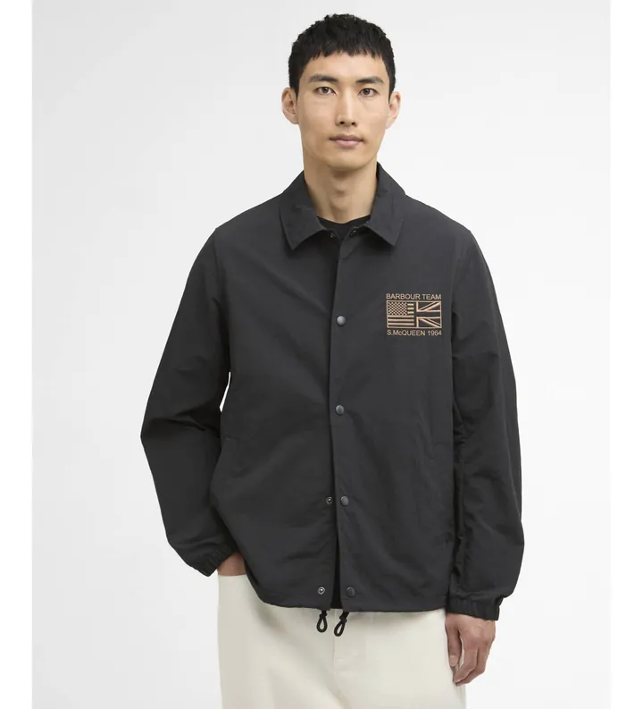 Barbour international para hombre. MCA1101 Chaqueta Coach negro (L), Casual, Poliamida