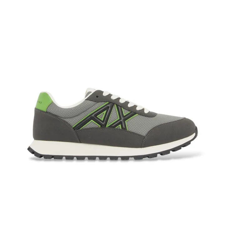 A|X Armani Exchange para hombre. XM001960AF19388MZ756 Zapatillas Ax verde (41), Plano, Cordones, Casual