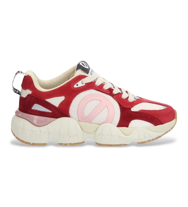 NO NAME para mujer. PNVKSKN Zapatillas de Piel Krazee Runner rojo (36), Plano, Cordones, Casual, Deportivo