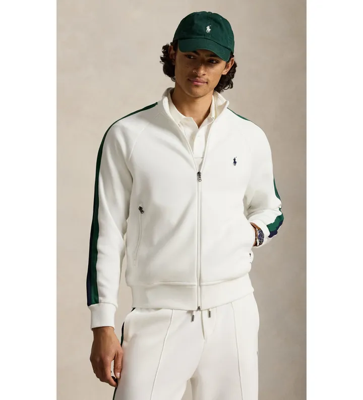 Polo Ralph Lauren para hombre. 710B20430002 Sudadera Zip blanco (L), Casual, Algodón, Manga larga