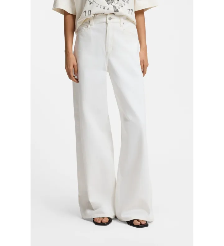 BOSS para mujer. 50558723 Jeans Relaxed Fit blanco (25/34), Casual, Poliéster