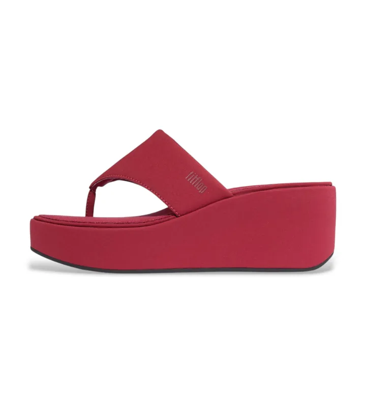 Fitflop para mujer. JF8-D47 Sandalias Platfforms Wedge Toe-Post rojo (38), 3 a 5cm, Ninguno, Casual