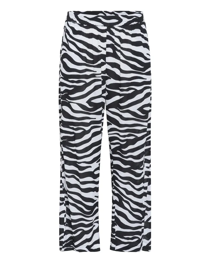 Kaffe Pantalón 'Dacia' negro / blanco