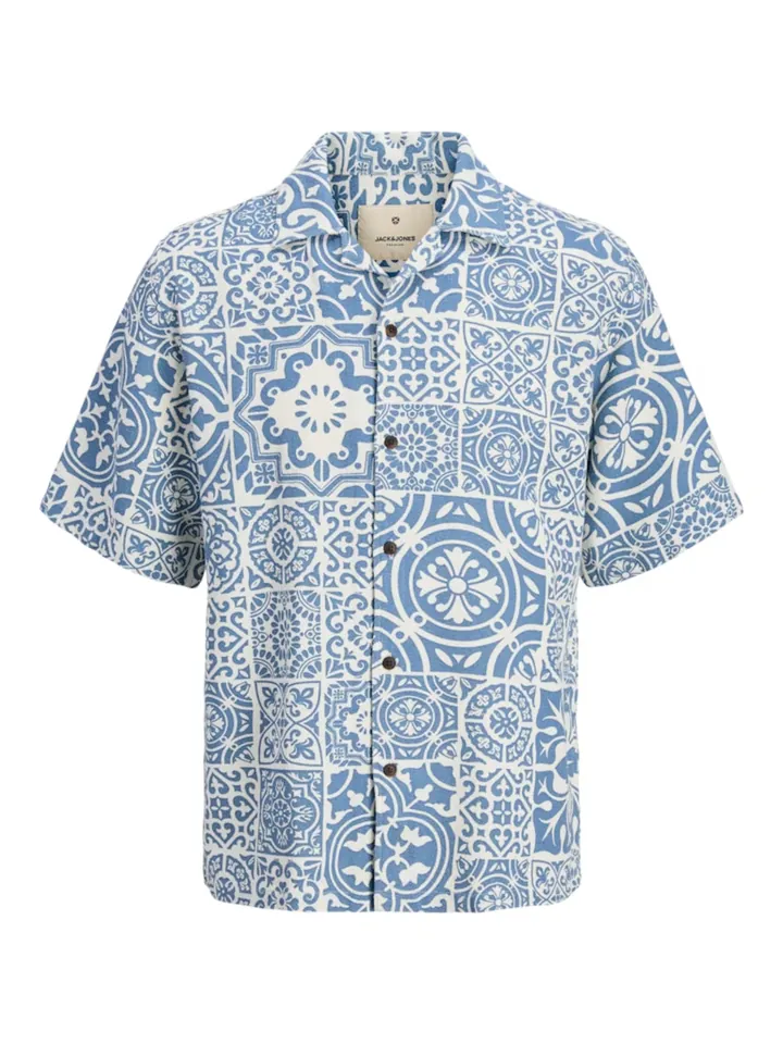 Jack & Jones Premium Camisa 'JPRBlutristan' ópalo / blanco