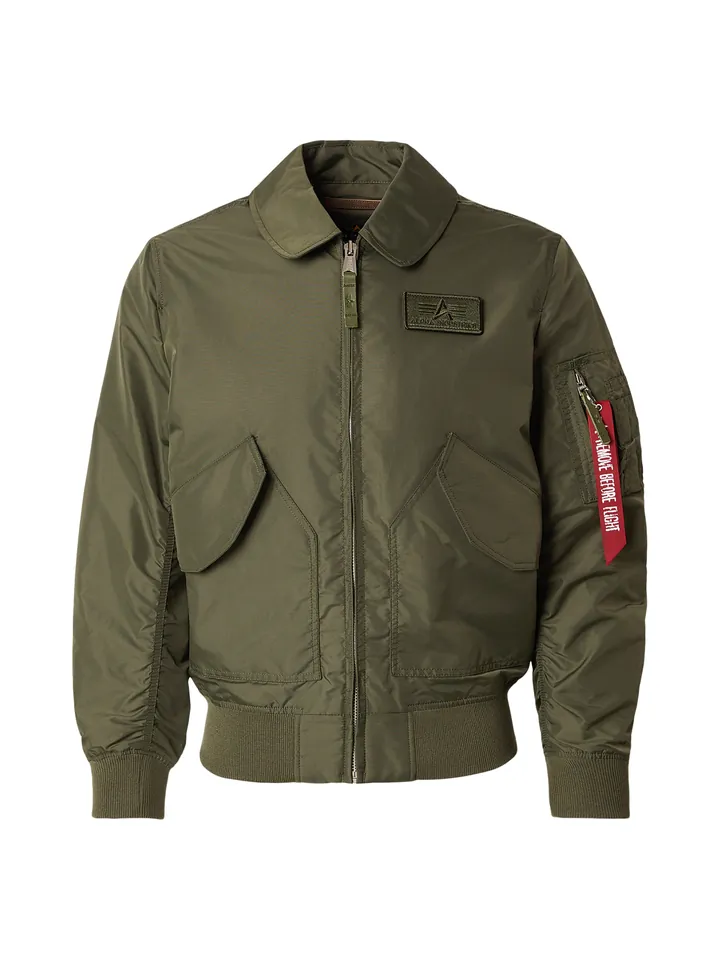 ALPHA INDUSTRIES Chaqueta de entretiempo 'CWU-36/P'  oliva / rojo