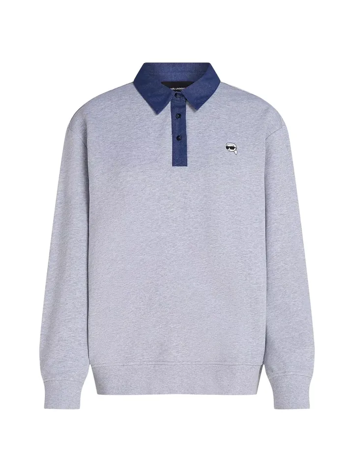 Karl Lagerfeld Sudadera 'Ikon'  azul denim / gris moteado