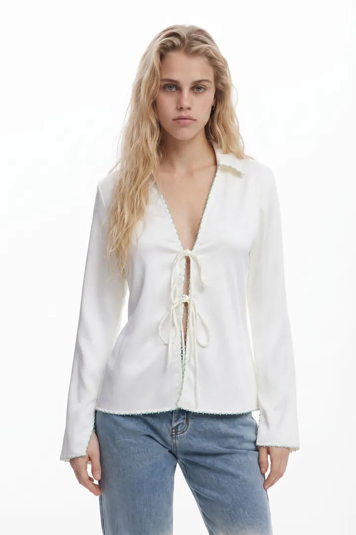 Desigual, Blusa Seventies, Poliester, Blanco, L