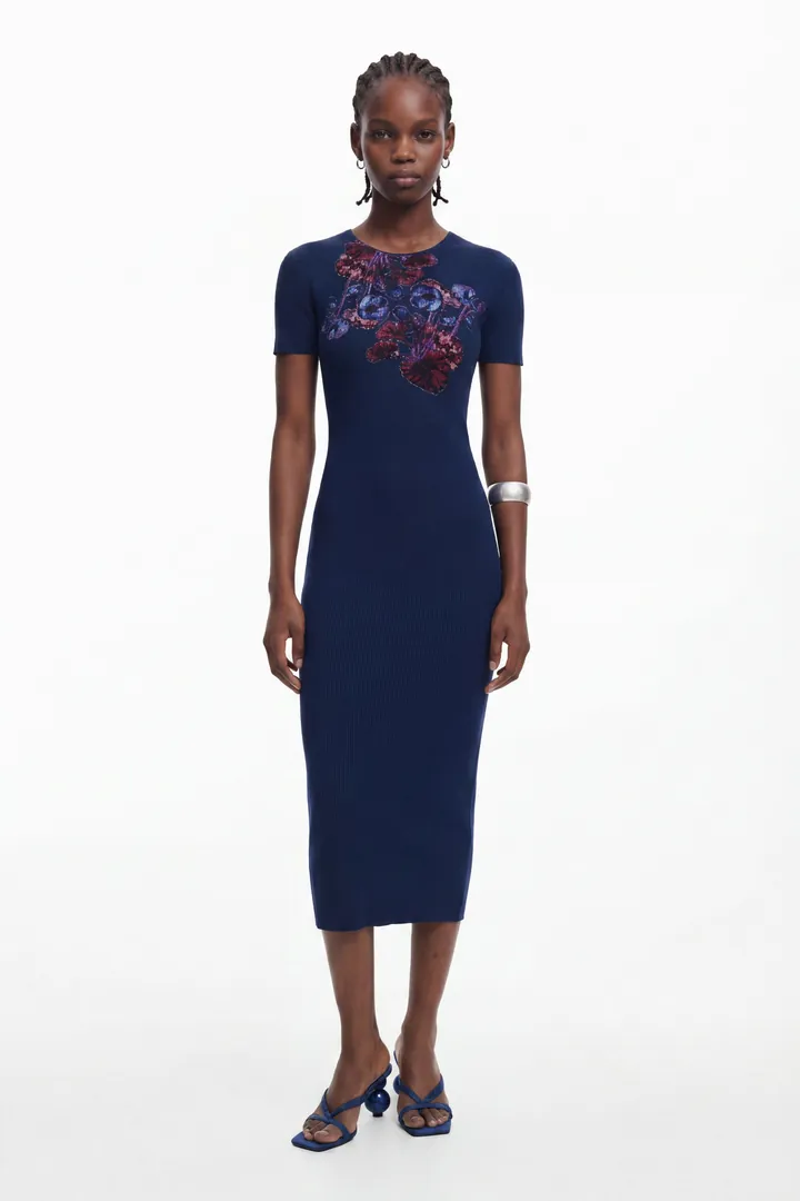 Desigual, Vestido diseñado por Mr. Christian Lacroix, Azul, L