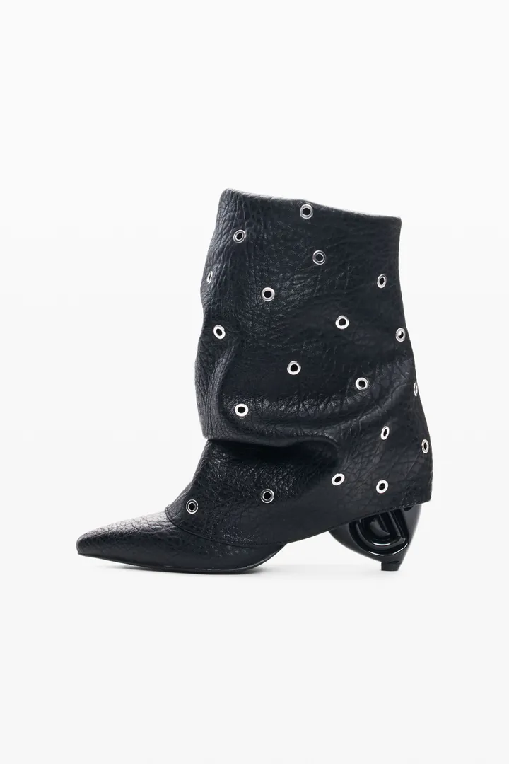 Desigual, Botas Tacón Efecto Piel, Mujer, Poliuretano, Negro, 36
