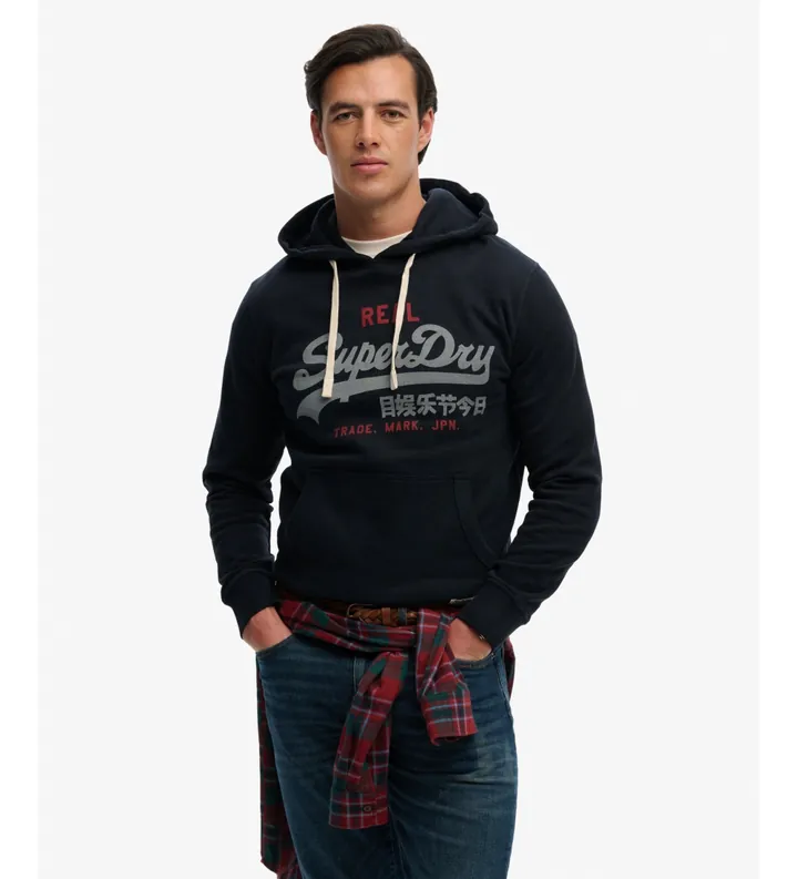 Superdry para hombre. M2014606A Sudadera Vl Classic marino (3XL), Casual, Algodón
