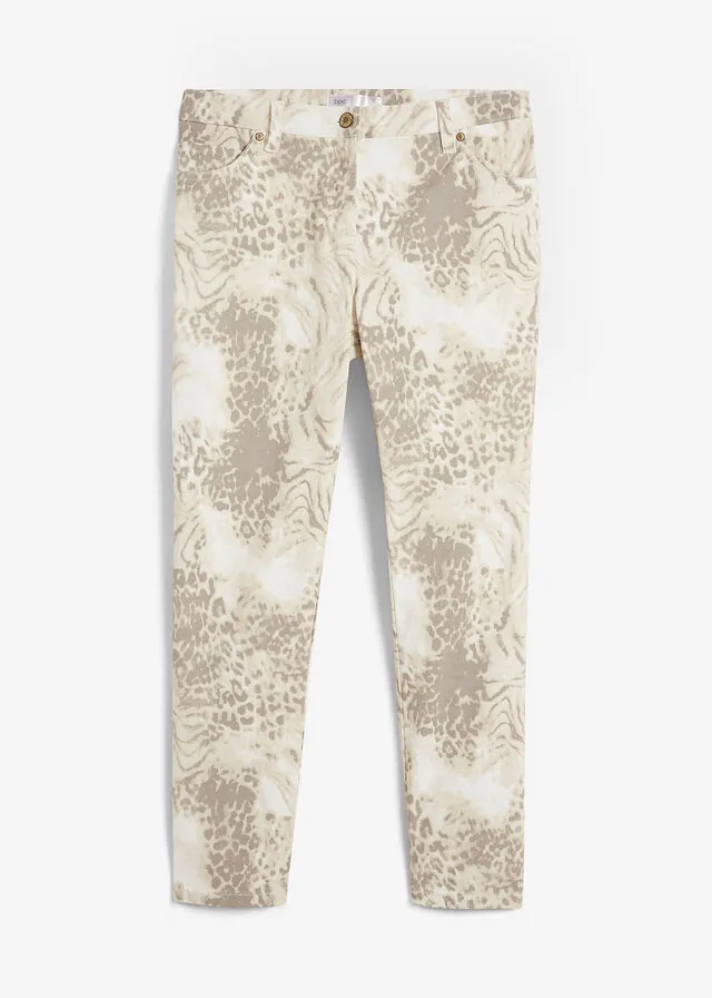 Pantalón elástico capri con estampado