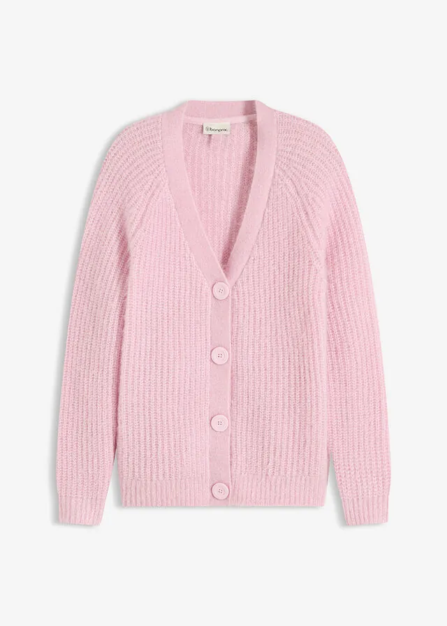 Jersey de punto grueso de canalé con efecto brillante