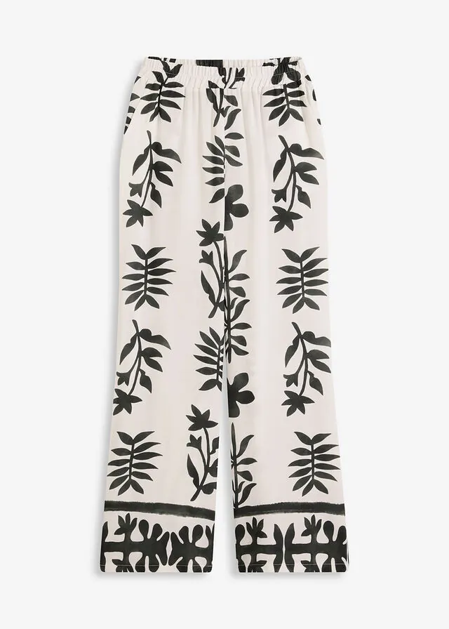 Pantalón estampado de viscosa fluida
