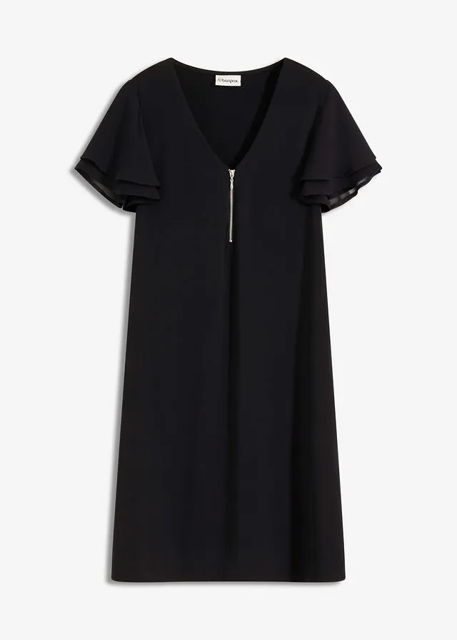 Vestido camisero con mangas de gasa