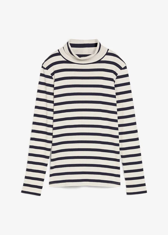 Camiseta de cuello vuelto de algodón orgánico puro