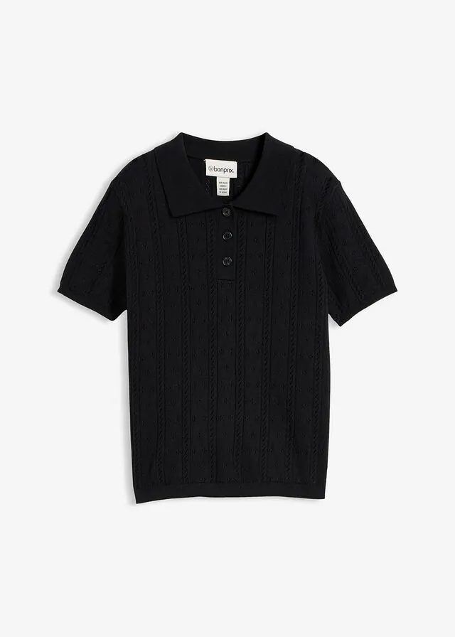 Jersey de ajour con mezcla de seda
