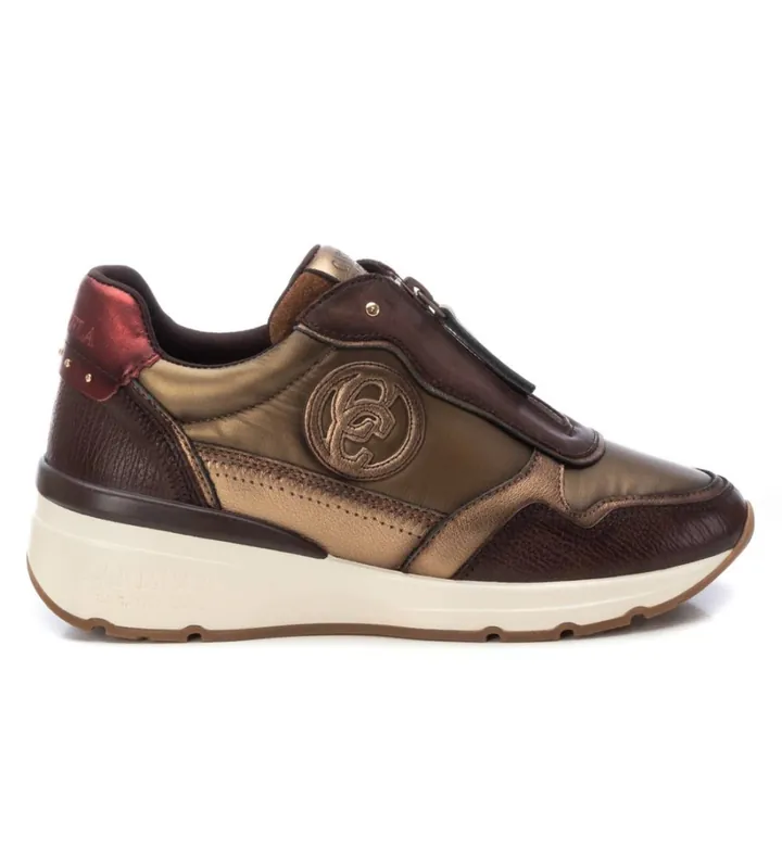 Carmela para mujer. 16183006-MARRON Zapatillas de piel 161830 marrón (40), 3 a 5cm, Cremallera, Casual