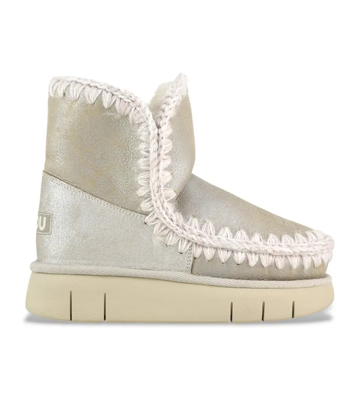 Mou para mujer. MU.FW531002B Botines de piel Eskimo 18 bounce plateado, dorado (36), Plata, 5 a 8cm, Ninguno, Casual