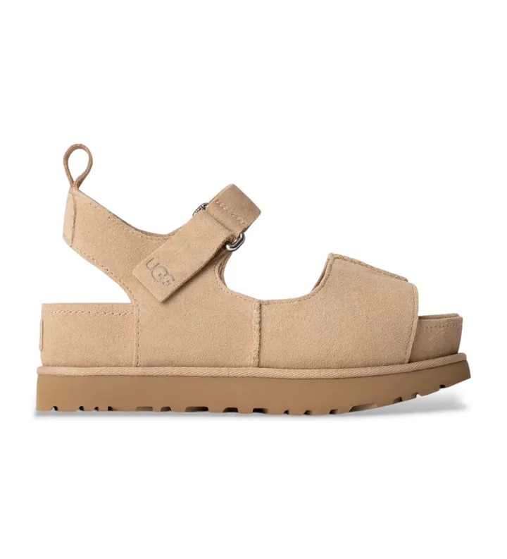UGG para mujer. 1167356 Sandalias de piel Goldenstar Hi beige (37), 3 a 5cm, Velcro, Casual